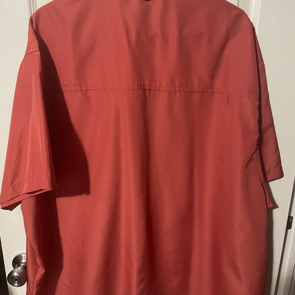 Mens Orange Casual Button Down Shirt - Picture 4 of 5